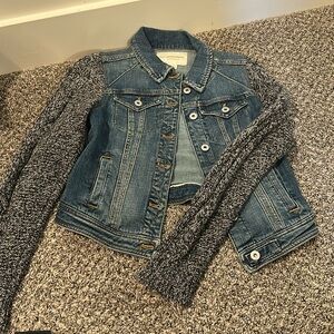 Denim and sweater Anthropologie jacket